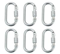 Kznifmk 6X Hebilla de Seguridad de Acero de Aleacion 25Kn de Forma O Mosqueton de Escalada En Profesional Hebilla de Montanismo Cerradura Principal