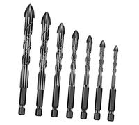 Kznifmk 7 Brocas de Vástago Hexagonal para Leña, Broca Cónica Manual, Broca Multiusos, Broca Escalonada, Broca para Baldosas