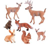 Kznifmk 7 Piezas de Figuras de Animales, Figuras de Criaturas del Bosque, Juguetes en Miniatura, Adornos para Pasteles, Accesorios de DecoracióN del Hogar