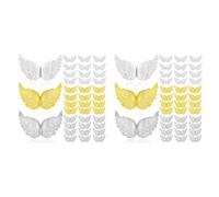 Kznifmk 72 Piezas de de de Plástico para Manualidades, Mini Parches de Adorno de ala de 3D, para Decoración de Fiestas, Manualidades Y Accesorios de Boda.