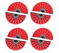 Kznifmk 8 Piezas Abanico Plegable Grande Abanico Plegable de Mano de Tela de Nylon Abanico de Tai Abanico de Mano Plegable de Decoración para Favores de Fiesta (Rojo)