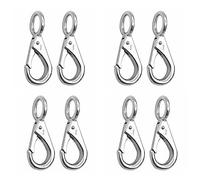 Kznifmk 8 Piezas de Acero Inoxidable 316 con Carga Rígida, Clip de Resorte de Ojo Fijo, Mosquetón, Accesorios de Hardware Marino para Barcos