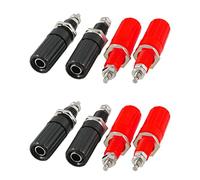 Kznifmk 8 x Terminal de Borne Cuerpo de Metal 4mm Hembra Enchufe de Banana 7mm Rosca