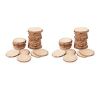 Kznifmk 80 Uds 3-4CM Sin Terminar Círculos de Madera Redonda Natural Discos de Troncos de Corteza de árbol para Manualidades DIY Decoración de Fiesta En Casa