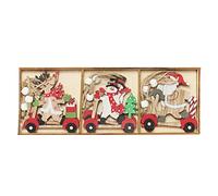 Kznifmk 9 Piezas de Coche de Navidad Colgantes de Madera Adornos del áRbol de Navidad DecoracióN Colgante para el Hogar Fiesta de Navidad AñO Regalo para NiñOs, B
