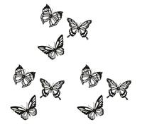 Kznifmk 9 Uds Mariposa Metal DecoracióN de Pared Negro Mariposa Metal Pared Colgante DecoracióN Granja RúStica Hogar Oficina Dormitorio DecoracióN