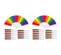 Kznifmk Abanicos Arcoíris, Paquete de 24 Ventiladores, Ventiladores Plegables Portátiles LGBTQ Arcoíris, Ventiladores de Mano Plegables, Decoraciones para Fiestas