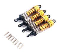 Kznifmk Accesorio de Repuesto de Amortiguador de Choque de Metal de 4 Piezas Apto para 144001 1/14 RC Piezas de AutomóViles de Carreras de Deriva, Amarillo