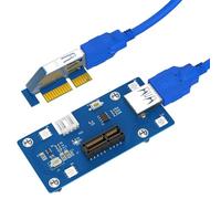 Kznifmk Actualización de Quinta Generación PCI Express PCI-e 1X A 1X/4x/8x/16x Cable de Extensión Lateral para Tarjeta Vertical (con Luz LED)