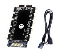 Kznifmk Adaptador de Extensión Divisor de Concentrador de Ventilador de Refrigeración ARGB para PC de 1 A 11 de 5 V y 3 PWM Fuente de Alimentación