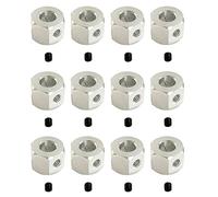 Kznifmk Adaptador Hexagonal de Cubo de Rueda Combinador de Metal de 12 Piezas de 5 mm Una 12 mm para D12 C14 C24 B14 Plata