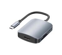 Kznifmk Adaptador Hub USB C 6 en 1 Tipo C 3.0 A Compatible con para Tarjeta SD TF PD Cargador Rápido Divisor Estaciones de Acoplamiento USB HUB