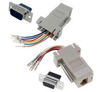 Kznifmk Adaptador Modular DB9 A RJ45 de 10 Piezas, Adaptador Ethernet con Conector Hembra DB9 A RJ45
