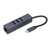 Kznifmk Adaptador USB C A Ethernet Puerto RJ45 Gigabit Ethernet Hub USB C 4 en 1 con Orificio de Almacenamiento para Computadoras Portátiles