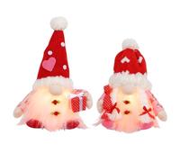 Kznifmk Adornos Decorativos del DíA de San ValentíN 2024, Gorro Tejido Luminoso, MuñEca de Amor, MuñEco Sin Rostro, Regalo de Tanabata