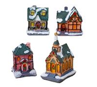 Kznifmk Adornos NavideñOs de Invierno, Estatuilla Coleccionable de Casa de Resina NavideñA para DecoracióN de Fiestas NavideñAs