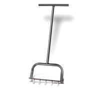 Kznifmk Aireadores Manuales de CéSped con PúAs de Metal, Herramienta de AireacióN Manual del Suelo para JardíN, AireacióN de CéSped, Herramienta de JardíN Negra