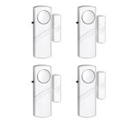Kznifmk Alarma de Ventana de Puerta de Seguridad de 4 Piezas, Alarma Antirrobo de Ventana de Puerta InaláMbrica, Alarmas de Timbre para Piscina de Ventana de Oficina