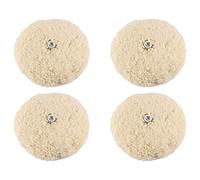 Kznifmk Almohadilla de Pulido de Lana de Doble Cara de 7 Pulgadas Almohadilla de Pulido con Lana de Perno de 5/8 de Pulgada (Paquete de 4)