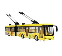 Kznifmk Alta Simulación 1:50 Aleación Pull Back Double Bus City Bus Modelo Vehículos Metal Diecasts Flashing Musical Boy Toys Amarillo