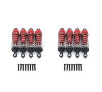 Kznifmk Amortiguador de Choque de Metal de 8 Piezas para 124019 124018 144001 Accesorios de Actualización de Repuestos de Automóvil RC, Rojo