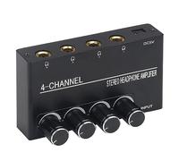 Kznifmk Amplificador de Auriculares Amplificador de Auriculares EstéReo Compacto Amplificador de Audio de 4 Canales para Jack de 6,35 mm con Control de Volumen