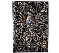 Kznifmk Anaglifo Dorado Cuaderno Planificador Retro Libro de Bronce Material Escolar Oficina Cultura y EducacióN A