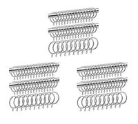 Kznifmk Anillo de Cortina de Metal de 120 Piezas para Cortinas Y Postes, Anillo de Ojal Deslizante Colgante de 32 mm de Diámetro Interior (Plateado)