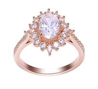 Kznifmk Anillos De Cristal Vintage para Mujer Anillos Retro Espejo Mágico con El Anillo De Dedo De Joyería De La Boda para Mujer R3-7