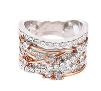 Kznifmk Anillos De Piedra De ZircÓN para Mujer De Moda Anillo De Boda De Compromiso Rosa 6