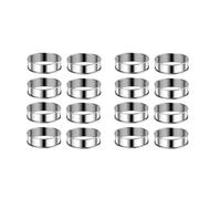 Kznifmk Anillos para Magdalenas de 3,15 Pulgadas, 16 Anillos para Magdalenas de Acero Inoxidable, Moldes para Tartas de Doble Laminado, Anillos Redondos para Tartas