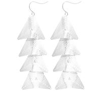 Kznifmk Aretes de triangulo y geometricos para mujer aretes de gota larga de declaracion de moda (Plata)