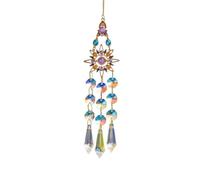 Kznifmk Atrapasueños de Cristal, Campanas de Viento para Exteriores, Música de Viento para Jardín, Hilandero de Viento 3D, Colgante para Decoración de Jardín, Fabricante de Arcoíris B