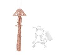 Kznifmk Atrapasueños de Macramé Bohemio, Adorno Tejido Hecho A Mano con Luces de Cadena, Atrapasueños de Medusas para Decoración Colgante C
