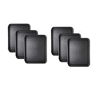 Kznifmk Bandeja de Arranque de 6 Piezas Bandejas para Alfombrillas de Servicio Pesado, Tazones para Perros O Tazones para Gatos Trampa de Barro para Proteger El Piso 13.7X10.8 Pulgadas