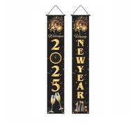 Kznifmk Banners Colgantes para Año 2025 Decoraciones para Año Coplas de Año A