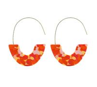 Kznifmk Big Gancho Pendientes Diseño Especial Semicírculo Aleación Resina Pendiente Caída Rojo