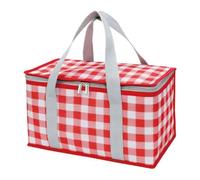 Kznifmk Bolsa Aislante Bolsas de Cesta de Picnic Bolsa de Playa Bolsa Refrigeradora Plegable Reutilizable con Tapa con Cremallera para Picnic Cálido o Frío Rojo