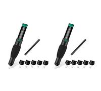 Kznifmk Bomba de Succión para Desoldar de Doble Anillo, Desoldador de Succión Al Vacío de Succión de Soldadura Potente de Plástico con 10 Boquillas Adicionales