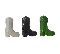 Kznifmk Botas de Vaquero Porta Cerillas con Encendedor Tarro de Cerillas de Cerámica Estilo Bohemio Chimenea Decoración de Cocina Alto Brillo