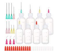 Kznifmk Botella de Pegamento con Aplicador de Punta de Precisión, Botella de Jeringa de Plástico de 30 Ml y 50 Ml, Botella Exprimible para Pintura Quilling Craft