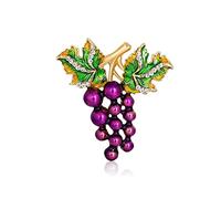 Kznifmk Broches de UVA con Diamantes de ImitacióN para Mujer, Elegante Broche de Fruta, Ropa de Fiesta para Mujer, Regalos Nupciales, JoyeríA de Moda