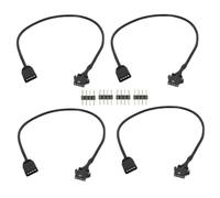 Kznifmk Cable de Extensión RGB de 4 Piezas, 12 V, 4 A Conector ARGB Hembra SM de 4, Cable Adaptador para Ventilador de Computadora, Placa Base, Tira de LED