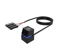 Kznifmk Cable de Interruptor de BotóN de Encendido/Apagado PortáTil para PC, Interruptores de Computadora de Escritorio, Cable de ExtensióN para el Hogar, Luz Azul de 400 Cm