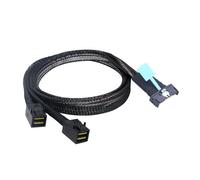 Kznifmk Cable MCIO 8i A 2 X SFF 8643 PCIE Gen5 MCIO 8X A Mini SAS HD SFF 8643 Cable de Alta Velocidad para Centro de Datos de Servidor 0,5 M