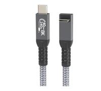 Kznifmk Cable USB 4 Codo Estereoscópico de 90° 40 Gbps Cable de Datos USB4 Tipo C Carga Rápida PD 240 W, Transferencia de Vídeo 8K 1,5 M