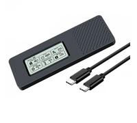 Kznifmk Caja para Disco Duro M.2 con Protocolo NGFF, Carcasa para SSD, 5 Gbps, USB 3.2, Pantalla Digital Inteligente, Carcasa para SSD M.2
