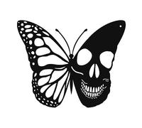 Kznifmk Calavera Mariposa Metal Arte de la Pared DecoracióN Placas para Colgar en la Pared Adorno Escultura de Pared de Hierro para Interior Al Aire Libre Hogar B