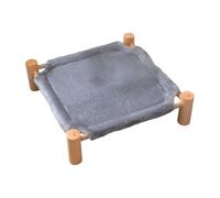 Kznifmk Cama Elevada para Mascotas, Taburete para Perros y Gatos, Silla para Mascotas con Patas de Madera, Cama de Felpa para Mascotas, Sofá para Cachorros Gris Oscuro