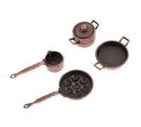 Kznifmk Casa de Muñecas Utensilios de Cocina en Miniatura 4 Piezas Metal